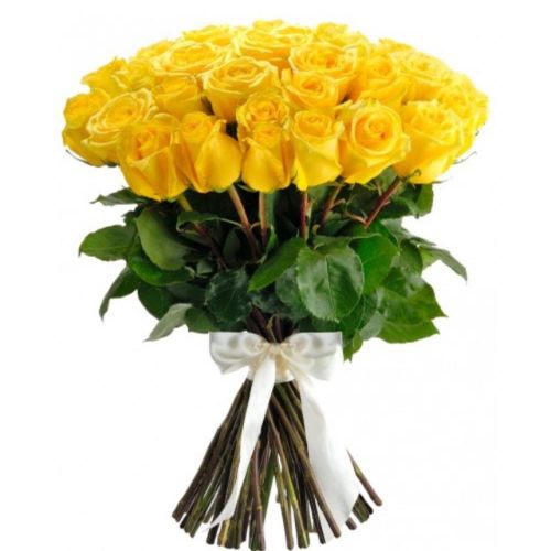 Купить 41 желтую розу с доставкой по Долинску