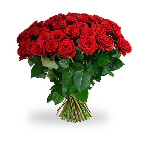 Букет из 45 красных роз купить в интернет-магазине с доставкой по Долинску